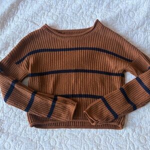 Charlotte Russe Striped Sweater in Brown and Navy